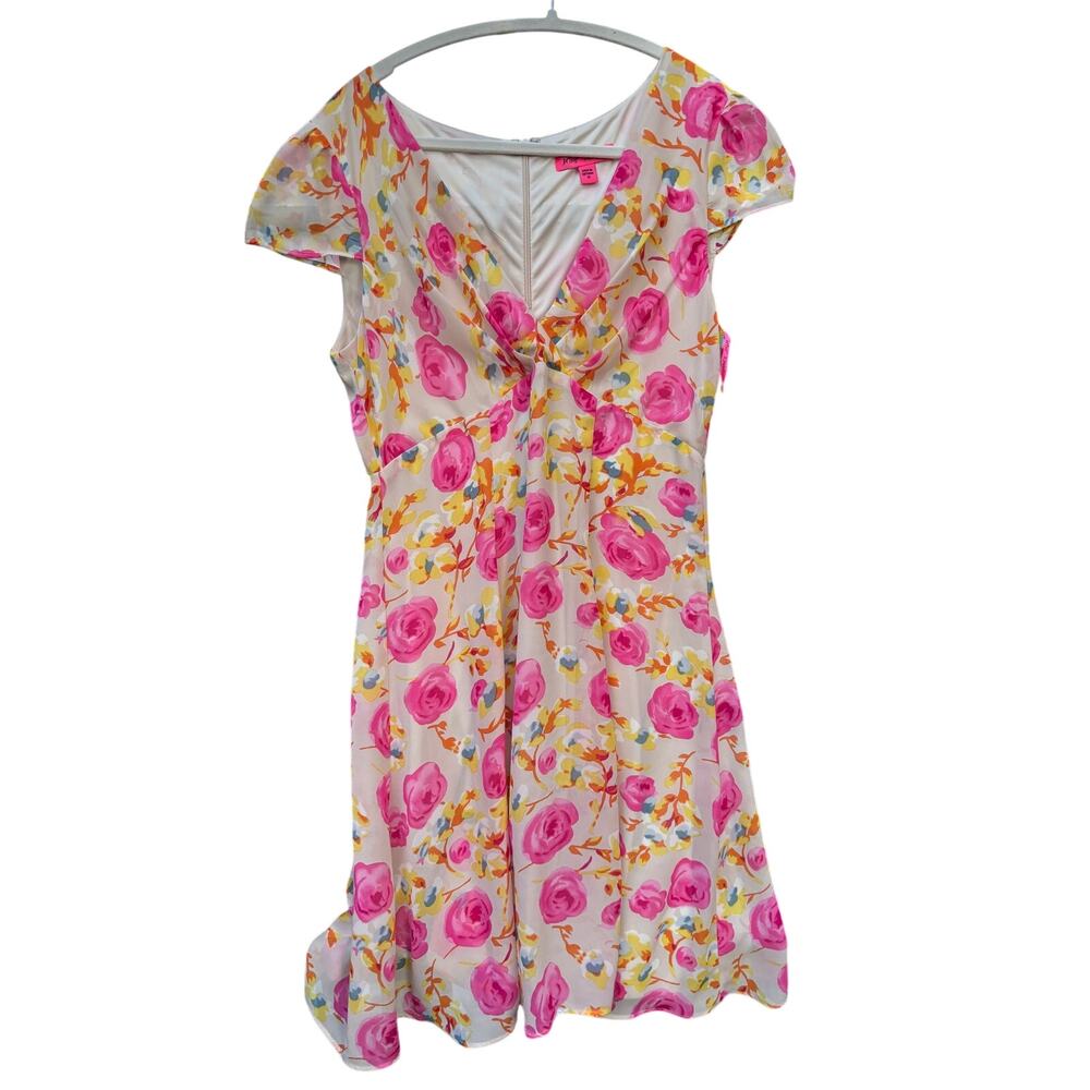 Betsey Johnson Pink Floral Midi Dress